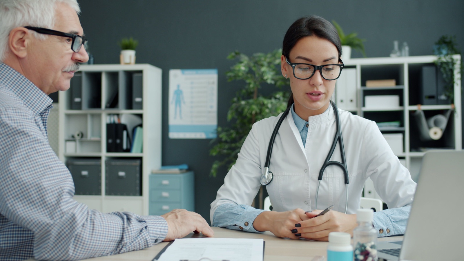 Doctor discussing care with a senior patient